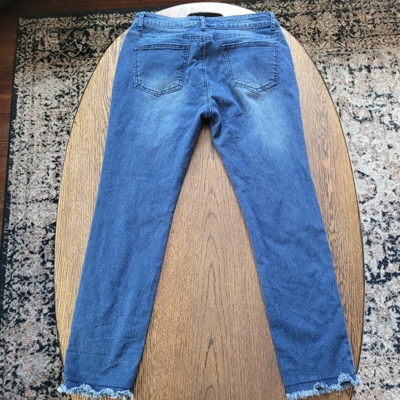 Jesse Jeans Mid-Rise Ankle Skinny Raw Hem Dark Wash Jeans Size Junior's 9 - Picture 4 of 11